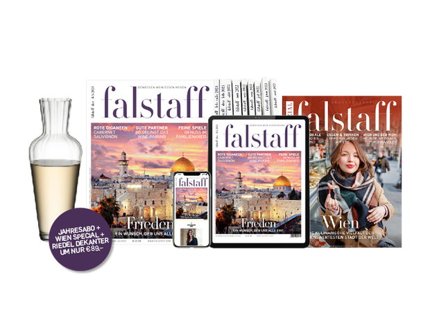 10 x FALSTAFF-MAGAZINE PRINT & DIGITAL + Vienna Special + Riedel Wine Friendly Decanter