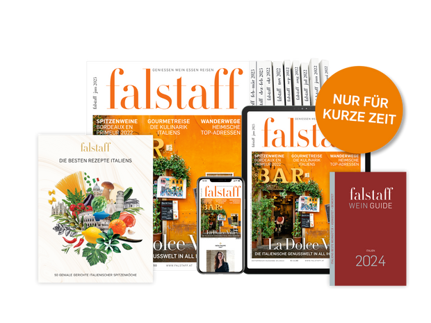 10 x FALSTAFF-MAGAZIN PRINT & DIGITAL & Kochbuch »Die besten Rezepte Italiens« & Wein Guide Italien 2024