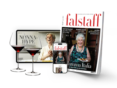 10 x FALSTAFF-MAGAZIN PRINT & DIGITAL & Riedel Veloce Pinot Noir 2 Stk