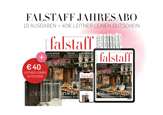 10 x FALSTAFF-MAGAZIN PRINT & € 40 Leitner Leinen voucher