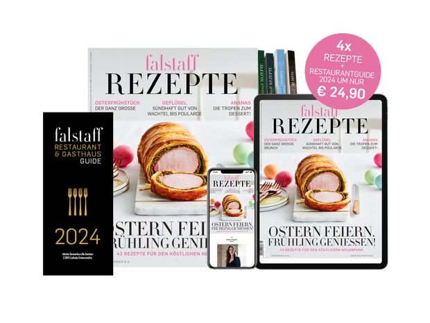 4 x FALSTAFF REZEPTE PRINT & DIGITAL + Falstaff Restaurant- und Gasthausguide 2024